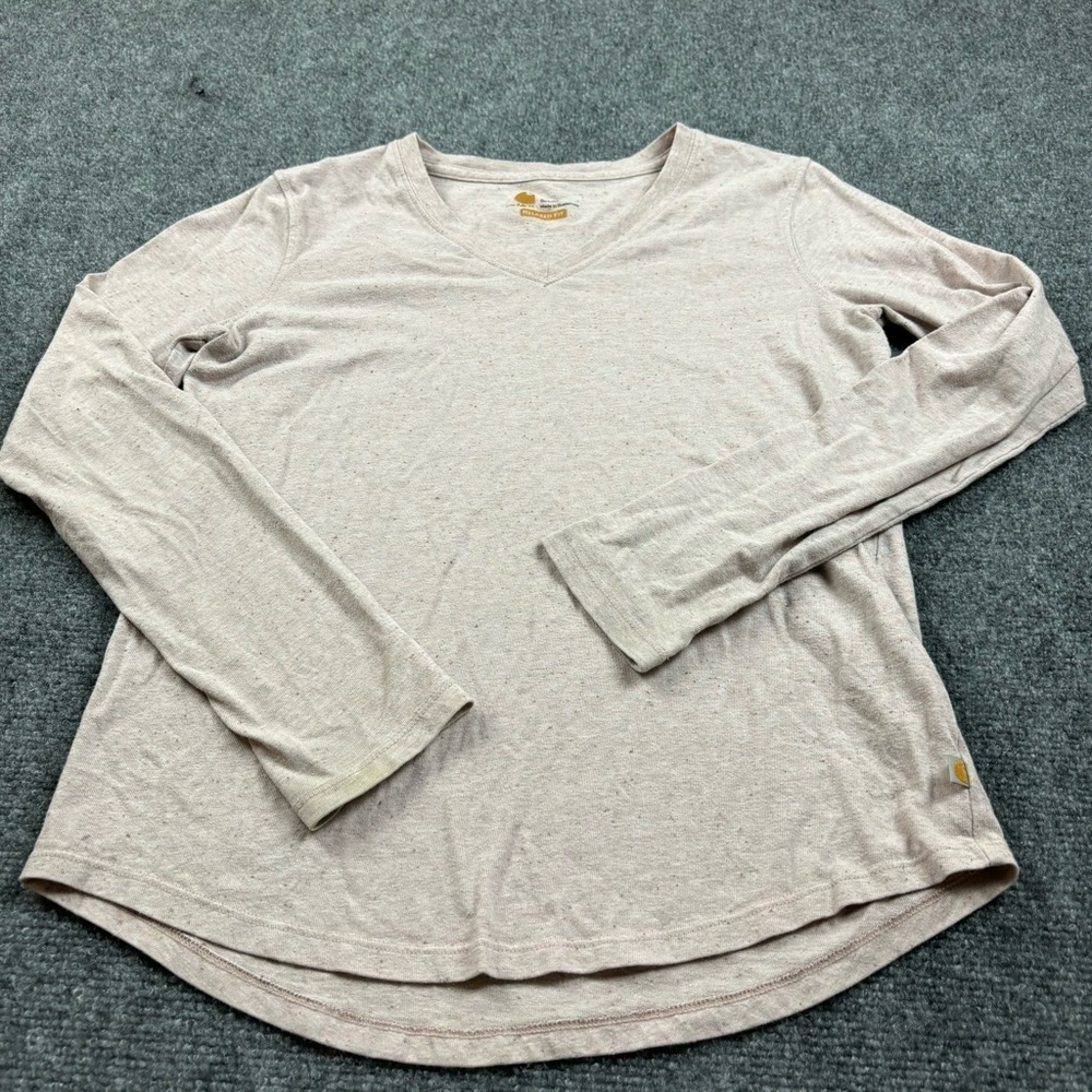 CARHARTT Women’s Light Pink Long Sleeved Relaxed Fit  T-Shirt size: Small 4/6